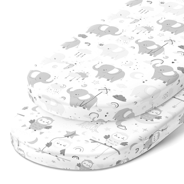 Joey + Joan Bassinet Fitted Sheets for Chicco LullaGo Anywhere,