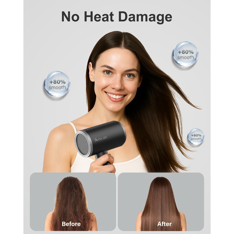 Hair Dryer Blow Dryer with Diffuser, Plasma Ion Hairdryer with