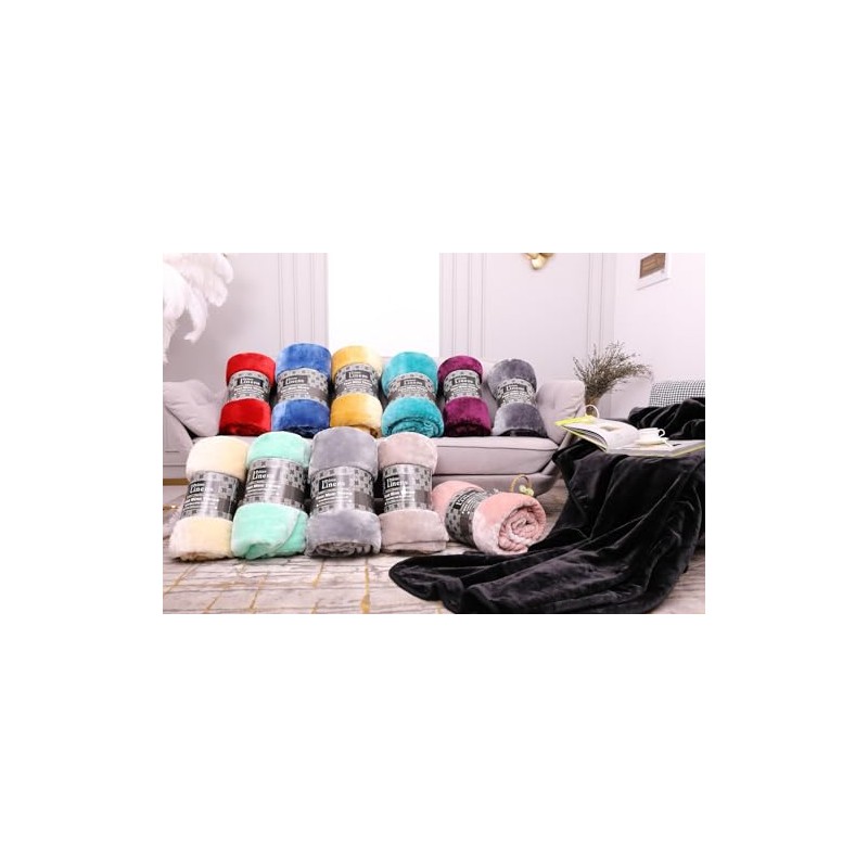 MinkThrows Luxury Super Soft Faux Fur Fleece Blanket Throws for