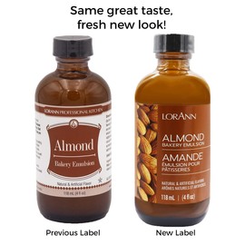 LorAnn Oils Almond Bakery Emulsion: True Essence, Ideal for Boosting Fruit Tones in Cakes, Cookies & Desserts, Gluten-Free, Keto-Friendly, Extract Substitute Essential for Your Kitchen, 4 Oz