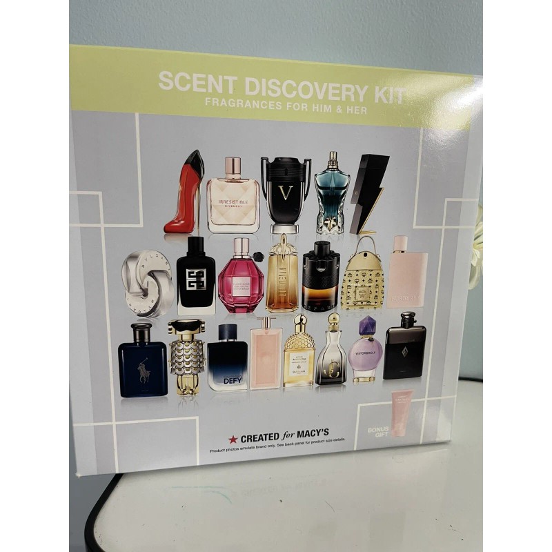 MACY’S 21-PC FRAGRANCE SAMPLE SET FOR HIM & HER +BONUS