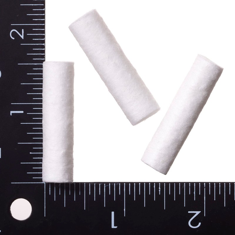 100 Dental Cotton Rolls, One Inch Nosebleed Plugs for Kids