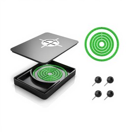 Triformia Premium Darts Accessories with Travel Case, 5 Green Darts Practice Rings, Dart Training Set for Game Improvement, Non-Damaging Pins, Portable for Beginners to Advanced Players