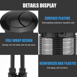 Toilet Flush Button and Sink Overflow Cap Kit, Upgrade Your Bathroom with Ancable's 38mm Stylish and Durable Black Toilet Flush Button