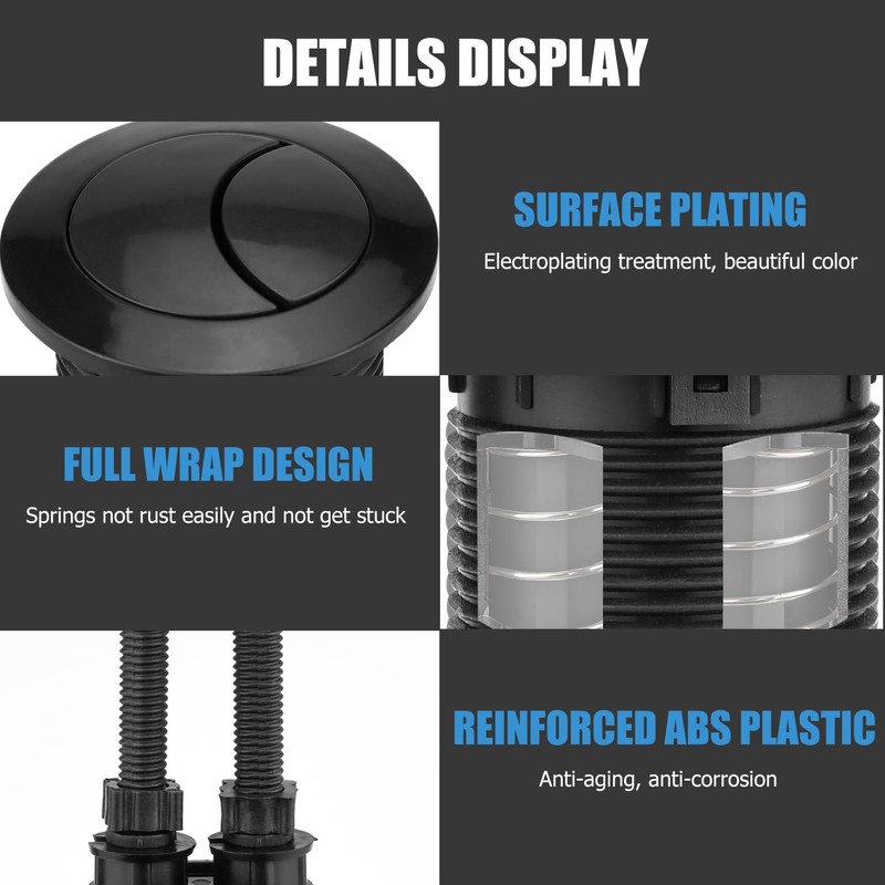 Toilet Flush Button and Sink Overflow Cap Kit, Upgrade Your