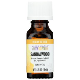 Aura Cacia Centering Sandalwood Pure Essential Oil, 0.5 Fluid Ounces (Pack of 1)