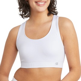 Champion Women's Freedom Seamless Racerback Sports Bra, White, X-Small