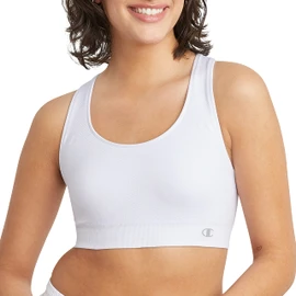 Champion Women's Freedom Seamless Racerback Sports Bra, White, X-Small