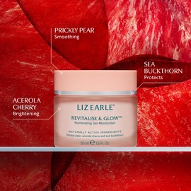Liz Earle Revitalize & Glow Illuminating Gel Moisturizer - Brightening Vitamin C Face Cream & Pore Minimizer - Enriched with Acerola Cherry to Gently Exfoliate Skin and Boost Hydration (50ml)