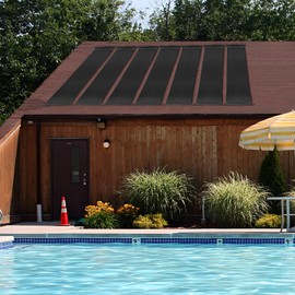 IRONMAX Solar Pool Heater, 2.5 x 10 Feet In-Ground/Above-Ground Swimming Pool Heating System, Weatherproof Pool Warmer, Portable Solar Panel Heater for Outdoor Roofs (10 FT)