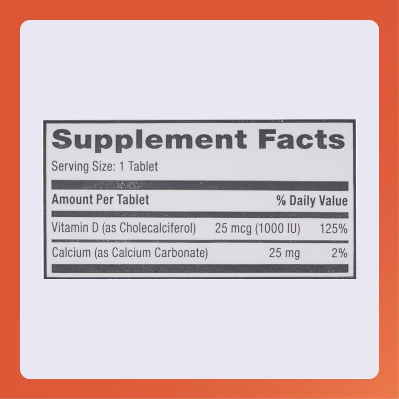 Rugby Vitamin D3, 25 mcg (1,000 IU) - Dietary Supplement