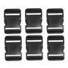 6 Pack 2 Inch Flat Dual Adjustable Plastic Side Release