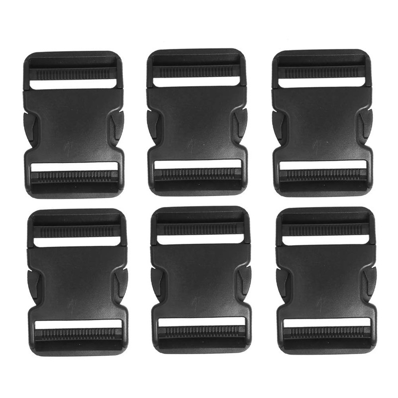 6 Pack 2 Inch Flat Dual Adjustable Plastic Side Release