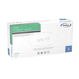 MaiMed Disposable Latex Gloves with Grip, Powder-Free, Non-Sterile, Pack of 100, S