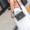 Bolso bandolera clásico con forma de radio para mujer, con