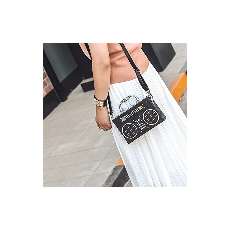 Bolso bandolera clásico con forma de radio para mujer, con