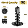 Mywish (300Pcs) #8×3/4" Black Self Tapping Screws for Metal, 410
