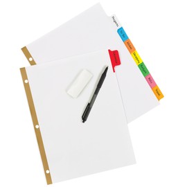 Avery Big Tab Write & Erase Dividers for 3 Ring Binders, 8-Tab Set, Multicolor Divider Tabs, Great for Organizing Projects, Reports, Finances, and More (12-Pack of 23079)