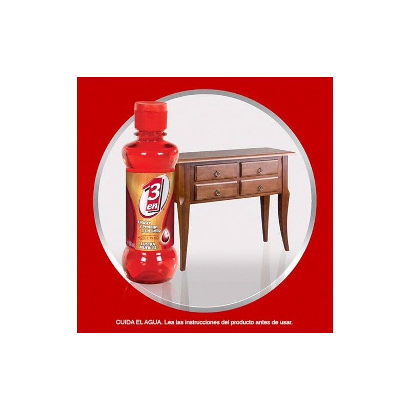 3 en 1® Lustrador de Muebles en Aceite 480 ml