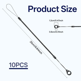 JJUNW 10Pcs Pen Leash, Elastic Lanyard Tether with Silicone Rings Retractable Stylus Tether Clipboard Pen Strap Tablet Stylus Holder Anti-Lose Pen Leash for Tethering Stylus to Touchscreen