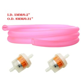 PRO BAT 0.2''x39''(5mm x 1m) Gas Fuel Filter Hose Tube Line for Chinese GY6 50cc 150cc 139QMB 157QMJ Scooter ATV Motorcycle Parts XRS Buggy Carter Brothers Go karts Parts, Pink