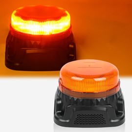 Yinaolan Amber LED Warning Light 10 LEDs Flash Lamp 12/24V 9 Flashing Patterns with Built-in Reverse Warning Sound for Agricultural Machinery, Commercial Vehicles, School Buses, Tractor Excavators