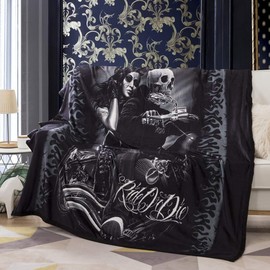 Vankie Ride or Die Motorcycle Biker Lovers Luxury Royal Plush Blanket 60"x 80" inch (Style 1)