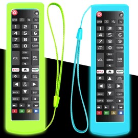 2Pack Case for LG TV Remote, Battery Cover Compatible with LG Remote Control for Smart TV AKB Series Universal TV Remote Cover Glow in The Dark Green Blue