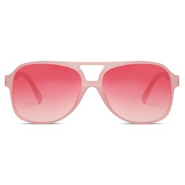 Freckles Mark Vintage Retro 70s Sunglasses for Women Men Classic Large Square Aviator Trendy Glasses (Milky Pink, Millimeters, 60)