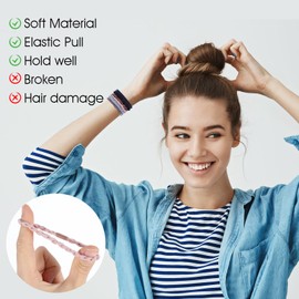 Nogeqi 48 Stück Boho Haargummi Damen, Geflochtene Scrunchies Zopfgummi Elastische Haarbänder,Vielseitige Haargummis Armbänder Geflochten Haargummi für Mädchen (Bunt, 7cm, Nylon)