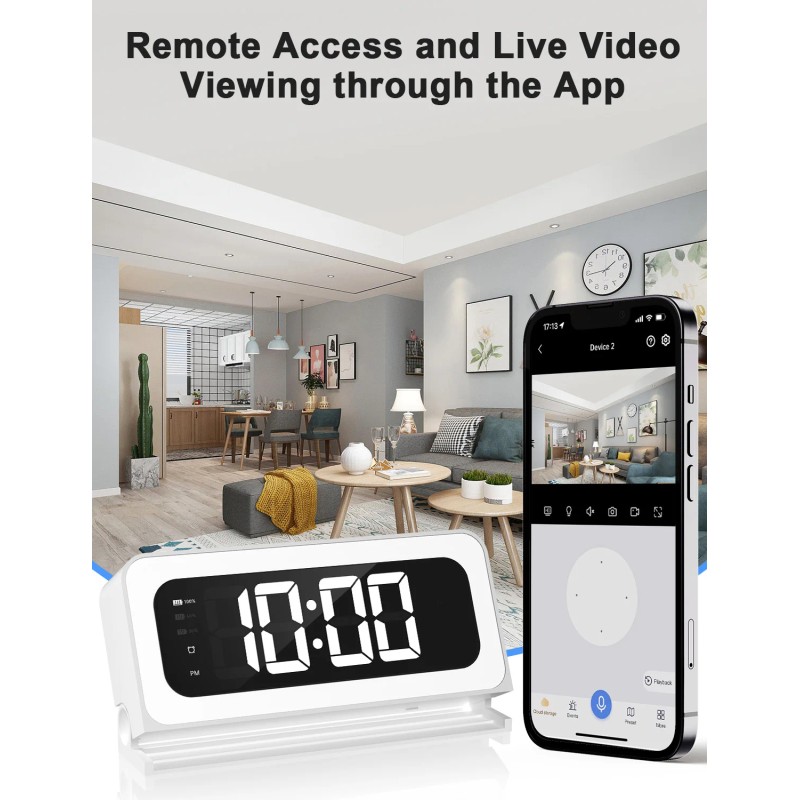 Smart Clock Camera,5G&2.4G WiFi Security Camera Indoor,2K Cameras for Home