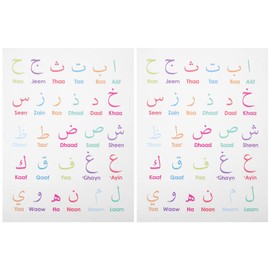 Operitacx 2 Sheets Arabic Numbers Table Arabic School Posters Arabic Alphabet for Children Abc Learning Wall Stickers Bedding Made of Cotton Products for Children Nursery Preschool