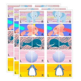 Shoe Stickers for Kids Shoe Stickers Cute Right Left Waterproof Animal Stickers for Children's Day Birthday Baby Party Gift Early Learning Decals (50 Pieces)