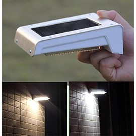 16 LED Waterproof Solar Powered Fence Post Light Motion Sensor Outdoor Garden Patio Path Wall Mount Gutter Fence Light Security Lamp Night Light (Warm White)