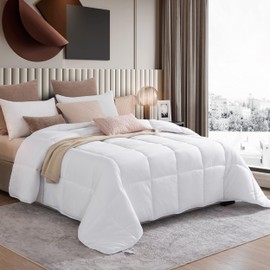 LESNNCIER Down Alternative Comforter, All Season Duvet Insert Twin Size,Quilted Bed Comforter with Corner Tabs, Machine Washable (68"X90")