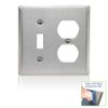 Leviton 84005-40 2-Gang 1-Toggle 1-Duplex Device Combination Wallplate, Standard Size,