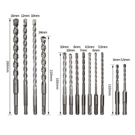 HFS(R) 17PCS Rotary Hammer Drill Bits Set & Chisels- SDS Plus Concrete Masonry Hole Tool 17pcs with Storage Case