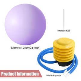 KYSUN Gymnastics Ball, Small 25 cm, Pilates Ball, Soft Yoga Ball, Non-Slip Gymnastics Ball, Small Fitness Ball with Inflatable Air Pump, Gym Ball for Pilates, Yoga, Full Body Training (Purple)