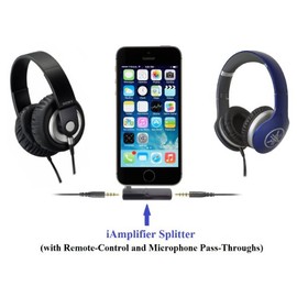 KOKKIA iAmplifier + Splitter (Black): Tiny Portable Headphone Amplifier + Splitter, with Remote Control and Microphone pass-through, for Music Devices with 3.5mm audio.