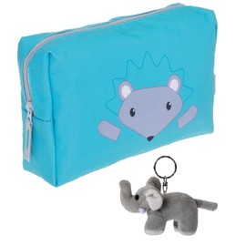 Toiletry Bag Children Girls Boys Toiletry Bag Animals Beauty Case Bag Travel Pouch Small Elephant Kids Wash Bag +e, Hedgehog Turquoise 354, Children's bag