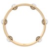 MUSICUBE 10-Inch Tambourine for Adults Kids Single Row Wooden Tambourine