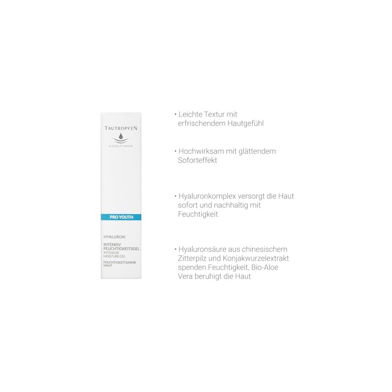 Tautropfen Organic Hyaluron, Intensive Moisturising Gel for Demanding Skin (1
