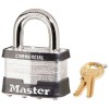 Master Lock 5KA-K#A389 Padlock: Laminated Steel, Keyed Alike, 3/8" Shackle