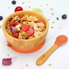 Vinsani Bamboo Bowl and Spoon Set for Baby/Toddler, Suction Plate,