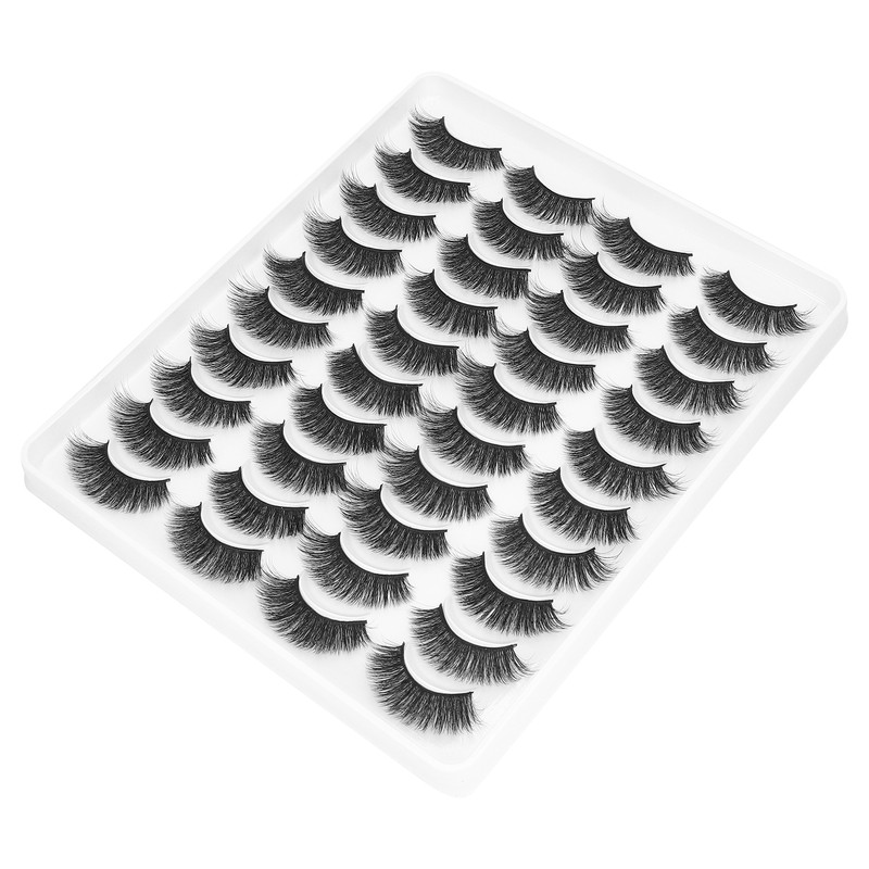 20 Pairs Makeup False Lashes Salon Long Curly Thick ThreeDimensional