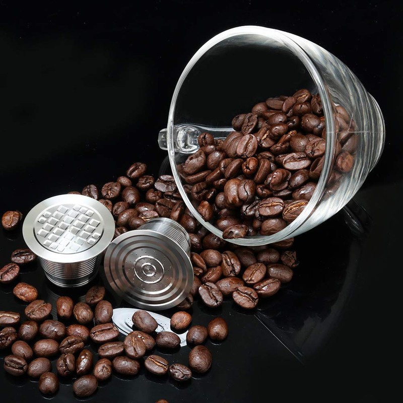 Compatible with Nespresso Stainless Steel Coffee Capsule Reusable Refillable Coffee