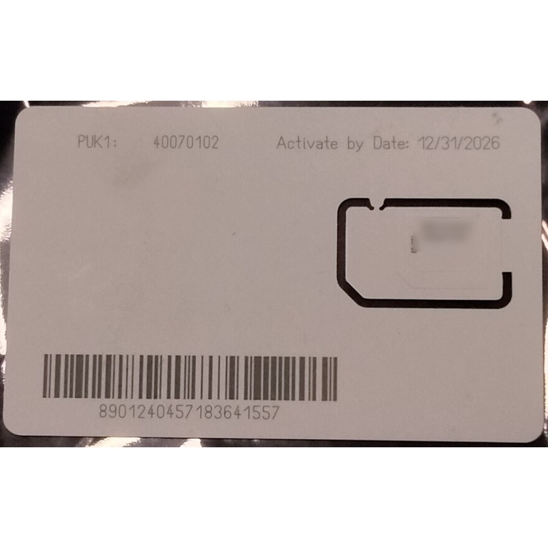 Unbranded Blank 4G LTE GSM SIM Card - Nano/Micro/Min