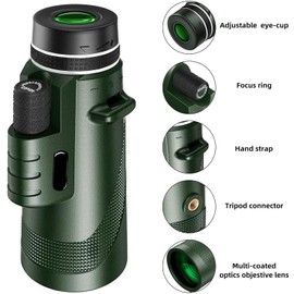 80x100 Monocular Telescope with Smartphone Adapter Tripod, High Powered Monoculars for Adults, HD Larger Vision BAK4 Prism Monocular for Bird Watching Hunting Hiking Camping Wildlife Travel