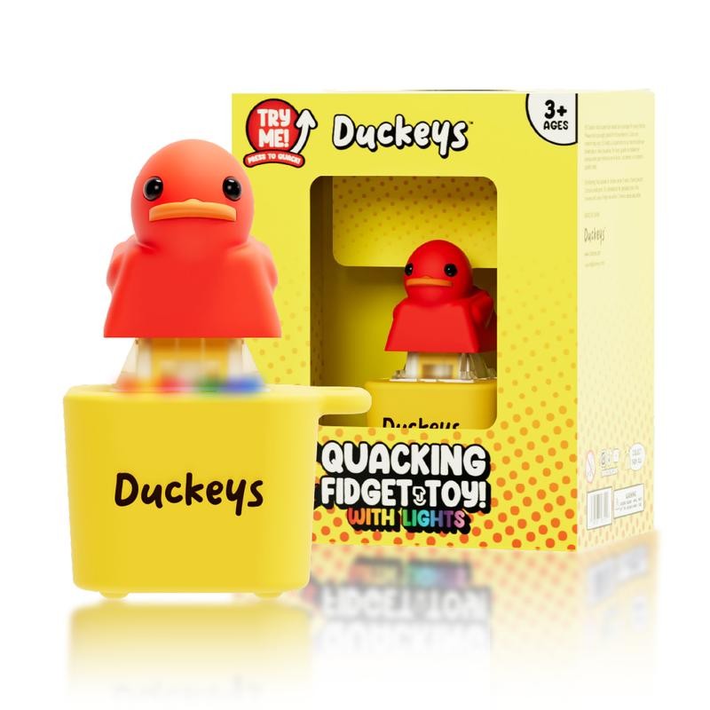Quackey - Fidget Toy that Quacks! Duck Quacking Keychain, Funny