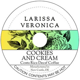Cookies and Cream Costa Rica Decaf Coffee (Single Serve K-Cup Pods) (Gourmet, Naturally Flavored, Whole Coffee Beans) (12 pods, ZIN: 572336)